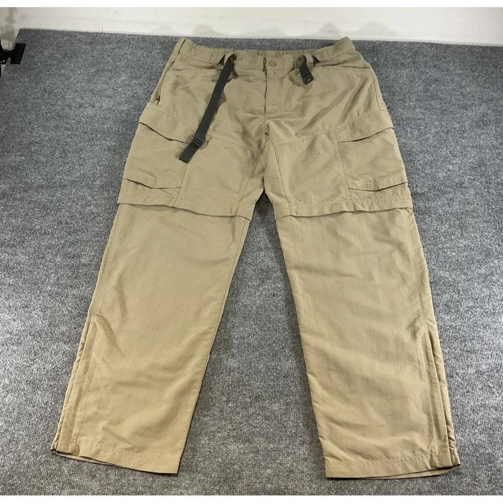 The North Face XXL Ripstop Convertible Cargo Hiking Pants Beige Zip Off Outdoor